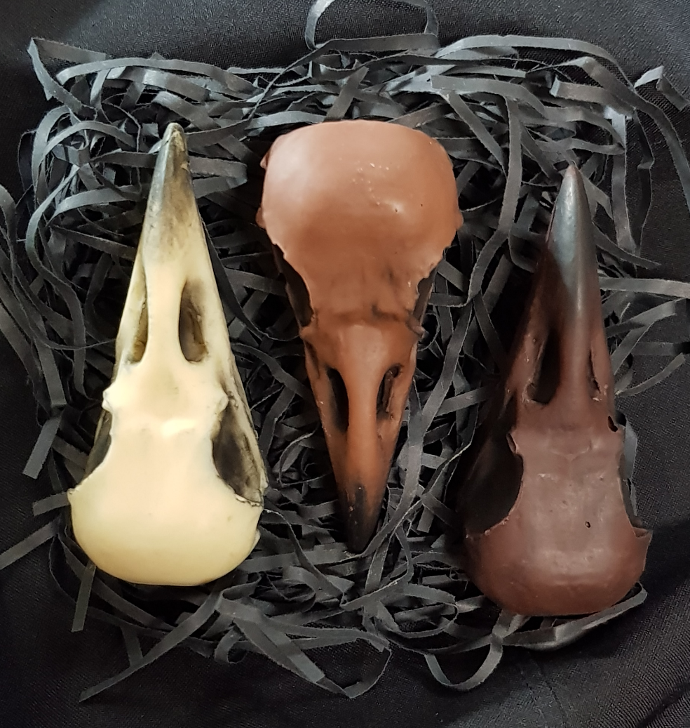 The Omen - A trio of chocolate crow skulls